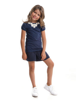 Футболка для девочки	 UD 0677 cиний - Mini maxi фото 3