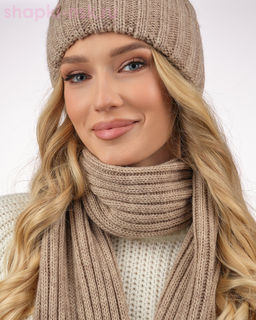 M 1158 S 1158 Комплект женский флис (колпак+шарф) (56-58)