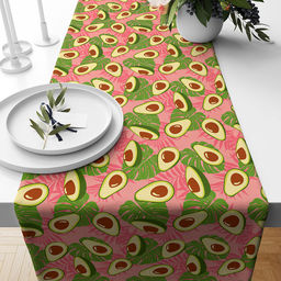 Скатерть-дорожка на стол 145х50см "Авокадо, вид 7/1", рогожка (хлопок 100%) 171г/м2, упаковка классическая, пакет ПВХ 28х41см, "Домашняя мода" (Россия)