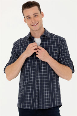 U. S. Polo Assn Мужская темно-синяя рубашка с длинным рукавом - U.s. polo assn фото 10