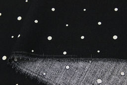 Штапель Ассорти белого гороха цв.черный, ш.1.45м, вискоза-100%, 100гр/м.кв - Купава фото 10