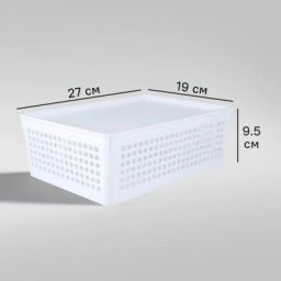 Лоток 3,7л с крышкой 270*190*90мм белый - Полимербыт фото 2