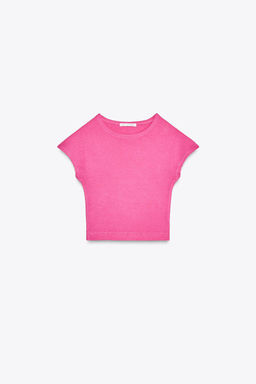 COTTON MODAL CROP T-SHIRT - Zara фото 26
