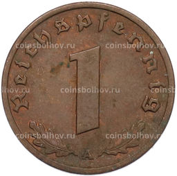 Монета 1 рейхспфенниг 1939 года A Германия