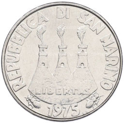 Монета 100 лир 1975 года Сан-Марино