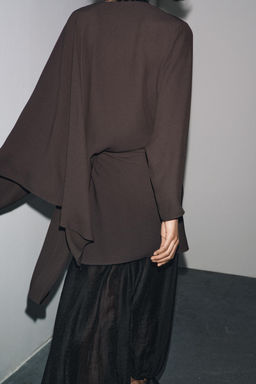 ZW COLLECTION ASYMMETRIC WRAP BLOUSE - Zara фото 5