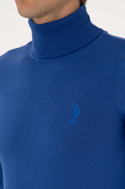 Erkek Slim Fit Bo_azl_ Yaka Saks Basic Kazak - U.s. polo assn фото 7
