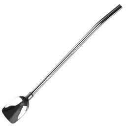 Ложка-трубочка для травяного чая и коктейля из нержавеющей стали 22см, широкая (Китай)