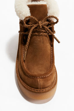 Botas c?lidas en serraje afelpado con cordones - H&m фото 4
