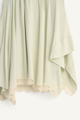 FALDA VOLANTES ENCAJE LIMITED EDITION / Verde claro - Zara фото 7