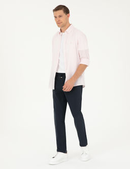 Pembe Slim Fit Keten Kar___ml_ G_mlek