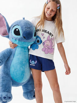 Футболка Stitch и Angel с принтом для девочек