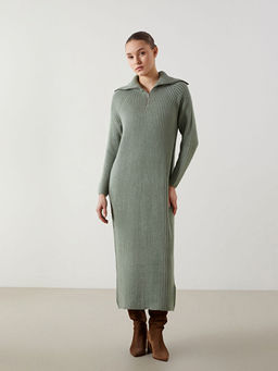 Kay?k Yaka Kad?n Triko Elbise