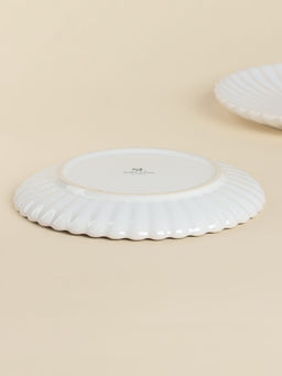 Тарелки десертные SL Home «Нимфея», набор 2 шт., d=20 см, керамика, тёплый белый