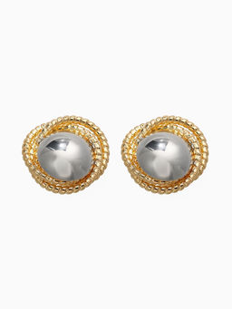 Серьги металл Тренд шар, цвет золото с серебром