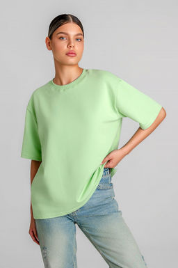 Арт. 3-302/3 Футболка женская оверсайз 44-50 (4 шт) Цвет:салатовый - Калинка фото 5