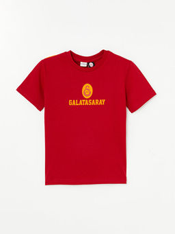 Bisiklet Yaka Galatasaray Bask?l? K?sa Kollu Erkek ?ocuk Ti??rt