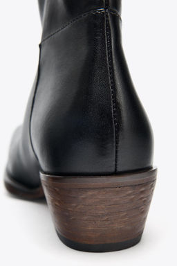 LEATHER COWBOY ANKLE BOOTS - Zara фото 8