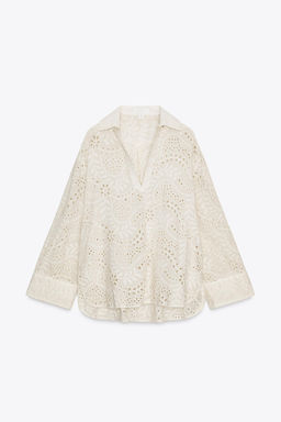 ZW COLLECTION SHIRT WITH CUTWORK EMBROIDERY