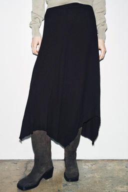 ZW COLLECTION ASYMMETRIC MIDI SKIRT - Zara фото 3