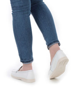 03-B417-1 WHITE Лоферы женские (натуральная кожа)