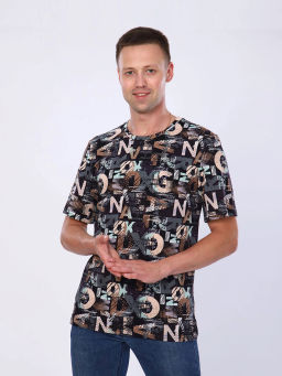 Футболка мужская, цвет зеленый коричневый