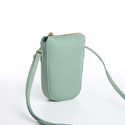 Сумка женская кросс-боди на молнии, 14×3.5×17 см, зелёная