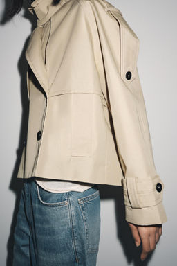 ZW COLLECTION WATER-REPELLENT SHORT TRENCH COAT