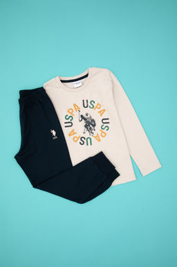 Erkek _ocuk Bej Pijama Tak_m_ Sepette S_rpriz _ndirim