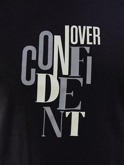 Bisiklet Yaka K?sa Kollu Bask?l? Penye Erkek Ti??rt