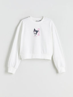 Bisiklet Yaka Kuromi Bask?l? K?z ?ocuk Sweatshirt
