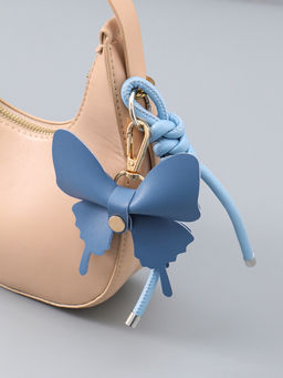 Брелок на карабине "Бабочка с узлом" сине-голубой 13,5х9,5х2,5 см