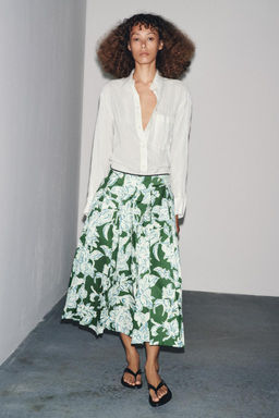 ZW COLLECTION PLEATED FLORAL SKIRT