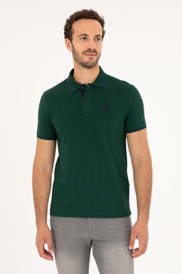 U. S. Polo Assn / Мужская темно-зеленая базовая футболка