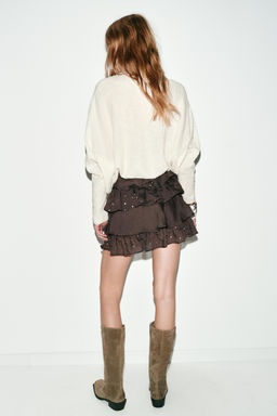 MINI SKIRT WITH RUFFLES AND SEQUINS - Zara фото 5