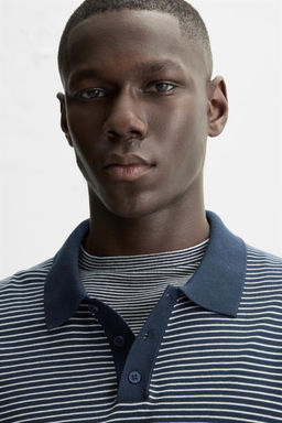STRIPED KNIT POLO SHIRT - Zara фото 6
