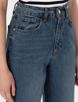 _ndigo Waist Flare Fit Jean Pantolon