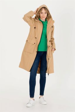 Женское коричневое пальто из синтетики - U.s. polo assn фото 3