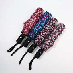 Зонт автоматический «Цветы», 3 сложения, 8 спиц, R=47/55 см, d=94 см, МИКС