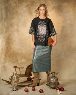 Футболка варёнка с шёлковой вставкой FRK001 - Sahar art lab фото 8