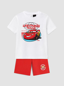 Arabalar Bask?l? Erkek ?ocuk ?ortlu Pijama Tak?m?