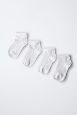 FOUR-PACK OF PLAIN ANKLE SOCKS
