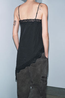 ZW COLLECTION ASYMMETRIC POLKA DOT TOP - Zara фото 3