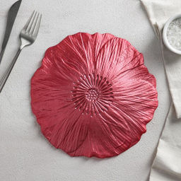 Тарелка «Маки», d=21 см, стекло, красное