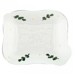 "Зефир" Салатник фарфоровый 450мл, 20,3х16,4х4,1см, фигурный, цветной декор, отводка (Китай)