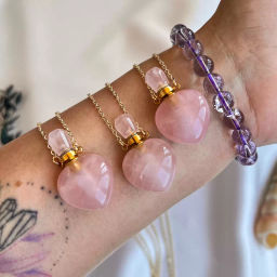 Кулон Флакон на цепочке из Розового кварца - Радуга самоцветов фото 2