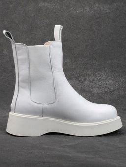 04-YPM5843B WHITE Ботинки зимние женские (натуральная кожа, натуральный мех)