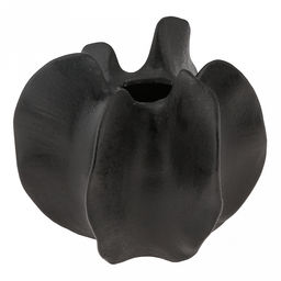 Ваза керамическая "Карамбола" 400мл, 14,2х14,2см h12,3см, д/горла - 3,3см, фактурный глянец, цвет - черный, в коробке (Китай)