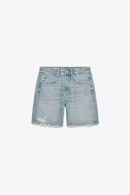TRF MID-WAIST DENIM BERMUDA SHORTS - Zara фото 8