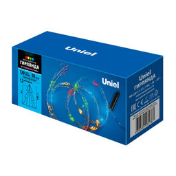 ULD-E0120-120/STA MULTI IP44 Гирлянда светодиодная Лучи росы, 1,2м. 10 нитей. 120 светодиодов. Разноцветный свет. Провод прозрачный. ТМ Uniel